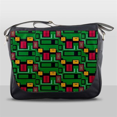 Rectangles on a green background                                                        Messenger Bag from ArtsNow.com Front