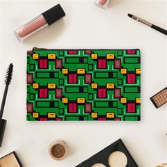 Rectangles on a green background                                                        Cosmetic Bag from ArtsNow.com Front