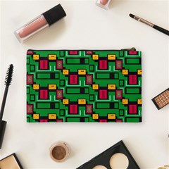 Rectangles on a green background                                                        Cosmetic Bag from ArtsNow.com Back