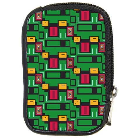 Rectangles on a green background                                                        Compact Camera Leather Case from ArtsNow.com Front