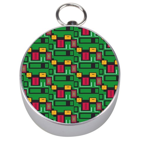 Rectangles on a green background                                                        Silver Compass from ArtsNow.com Front