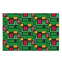 Rectangles on a green background                                                     Belt Pouch Bag (Large) from ArtsNow.com Loop