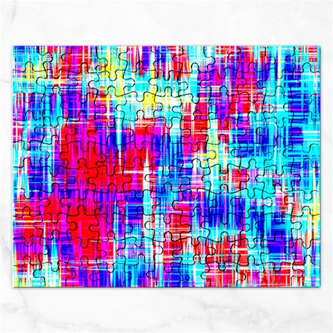 Red blue messy stripes                                                         Jigsaw Puzzle (Rectangular) from ArtsNow.com Front