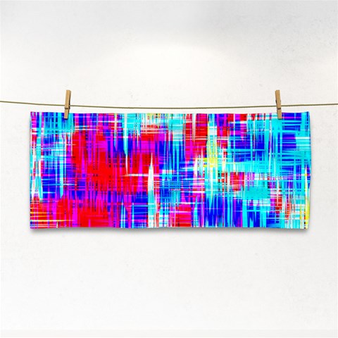 Red blue messy stripes                                                         Hand Towel from ArtsNow.com Front
