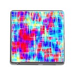 Red blue messy stripes                                                         Memory Card Reader (Square)