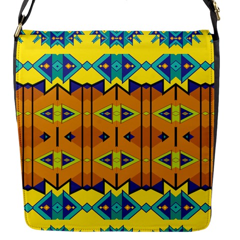 Tribal pattern                                                          Flap Closure Messenger Bag (S) from ArtsNow.com Front