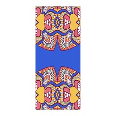 Yellow red shapes on a blue background                                                      Pleated Skirt from ArtsNow.com Back Pleats