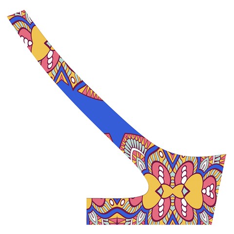 Yellow red shapes on a blue background                                                         Cross Back Hipster Bikini Set from ArtsNow.com Back Right