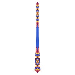 Yellow red shapes on a blue background                                                          Necktie from ArtsNow.com Front