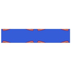 Yellow red shapes on a blue background                                                          Flano Scarf from ArtsNow.com Front