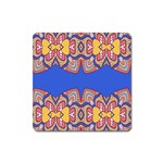 Yellow red shapes on a blue background                                                          Magnet (Square)