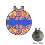Yellow red shapes on a blue background                                                          Golf Ball Marker Hat Clip