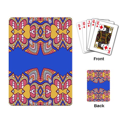 Yellow red shapes on a blue background                                                          Playing Cards Single Design from ArtsNow.com Back
