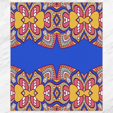 Yellow red shapes on a blue background                                                          Canvas 8  x 10  from ArtsNow.com 8.15 x9.66  Canvas - 1