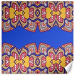 Yellow red shapes on a blue background                                                          Canvas 12  x 12 