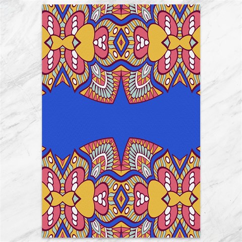 Yellow red shapes on a blue background                                                          Canvas 12  x 18  from ArtsNow.com 11.88 x17.36  Canvas - 1