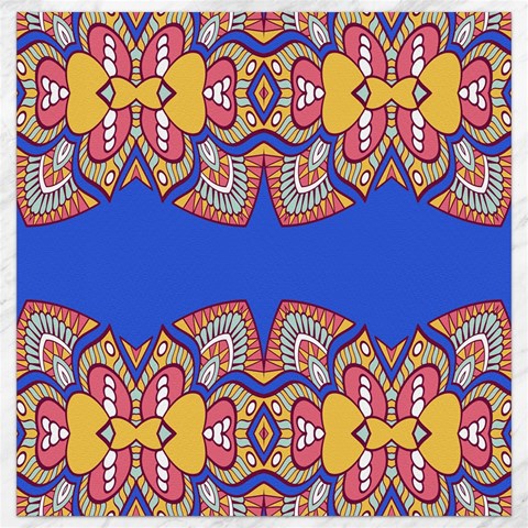 Yellow red shapes on a blue background                                                          Canvas 16  x 16  from ArtsNow.com 15.2 x15.41  Canvas - 1