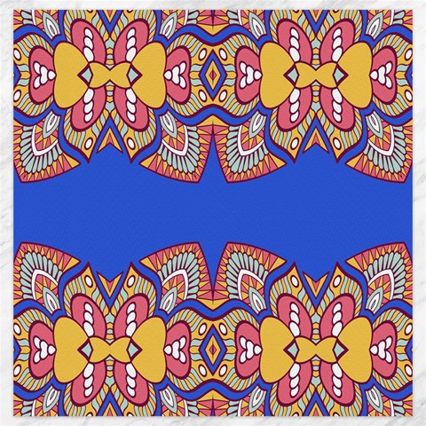 Yellow red shapes on a blue background                                                          Canvas 20  x 20  from ArtsNow.com 19 x19.27  Canvas - 1