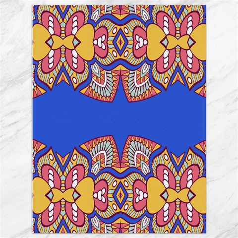 Yellow red shapes on a blue background                                                          Canvas 36  x 48  from ArtsNow.com 35.26 x46.15  Canvas - 1