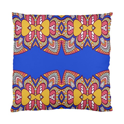 Yellow red shapes on a blue background                                                         Standard Cushion Case (Two Sides) from ArtsNow.com Back