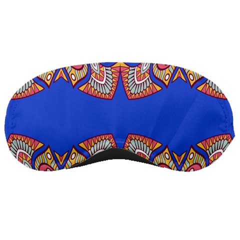 Yellow red shapes on a blue background                                                          Sleeping Mask from ArtsNow.com Front