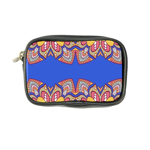 Yellow red shapes on a blue background                                                          Coin Purse from ArtsNow.com Front