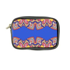 Yellow red shapes on a blue background                                                          Coin Purse from ArtsNow.com Front