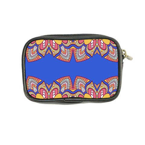 Yellow red shapes on a blue background                                                          Coin Purse from ArtsNow.com Back