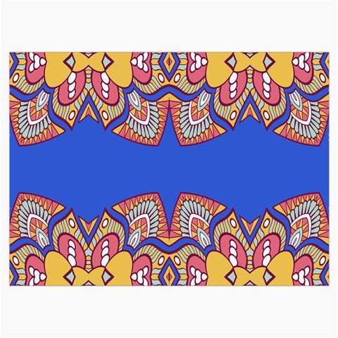 Yellow red shapes on a blue background                                                       Roll Up Canvas Pencil Holder (M) from ArtsNow.com Front