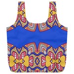 Yellow red shapes on a blue background                                                     Full Print Recycle Bag (XXL)