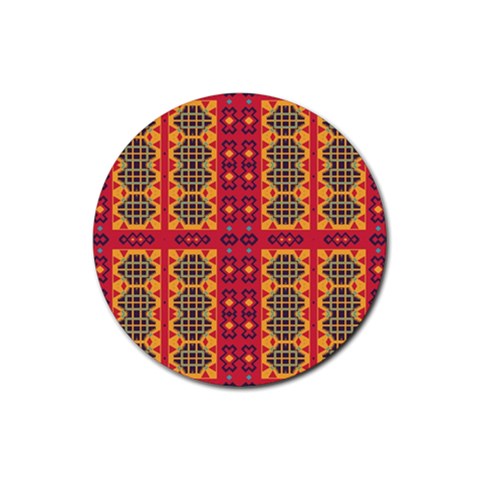Shapes in retro colors2                                                           Rubber Coaster (Round) from ArtsNow.com Front