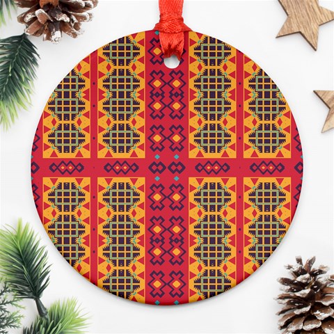 Shapes in retro colors2                                                           Ornament (Round) from ArtsNow.com Front