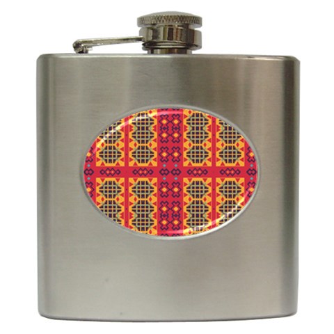 Shapes in retro colors2                                                           Hip Flask (6 oz) from ArtsNow.com Front