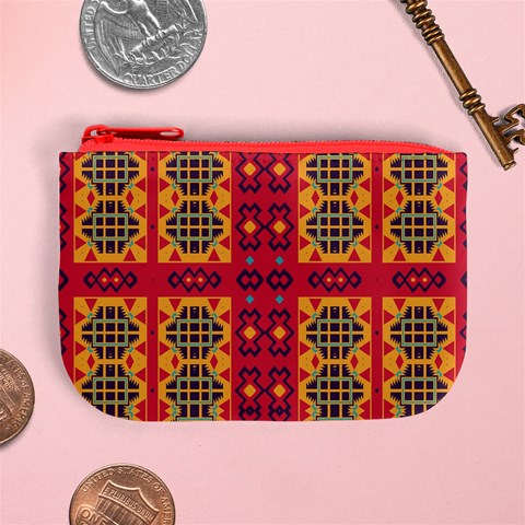 Shapes in retro colors2                                                          Mini Coin Purse from ArtsNow.com Front