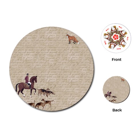 Foxhunt horse and hound Playing Cards Single Design (Round) from ArtsNow.com Front