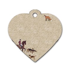 Foxhunt horse and hound Dog Tag Heart (Two Sides) from ArtsNow.com Front
