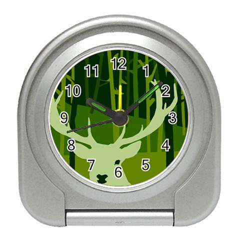 Forest Deer Tree Green Nature Travel Alarm Clock from ArtsNow.com Front