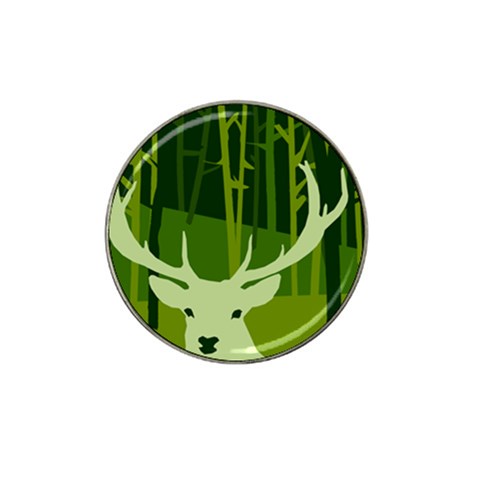 Forest Deer Tree Green Nature Hat Clip Ball Marker from ArtsNow.com Front