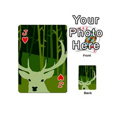Jack Forest Deer Tree Green Nature Playing Cards 54 Designs (Mini) from ArtsNow.com Front - HeartJ
