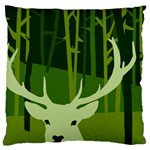 Forest Deer Tree Green Nature Standard Flano Cushion Case (One Side)