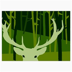 Forest Deer Tree Green Nature Roll Up Canvas Pencil Holder (M) from ArtsNow.com Front