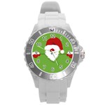 Santa Claus Hat Christmas Round Plastic Sport Watch (L)