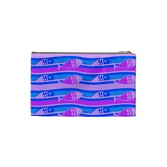 Fish Texture Blue Violet Module Cosmetic Bag (Small) from ArtsNow.com Back