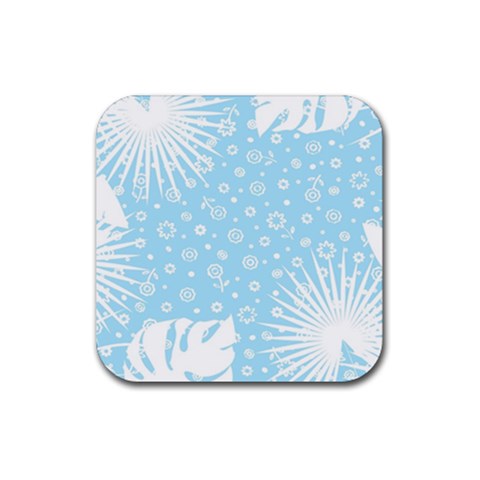 Flower Illustrations Rubber Coaster (Square)  from ArtsNow.com Front