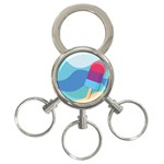 Ice Summer Beach Sea Dessert 3-Ring Key Chain