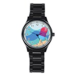 Ice Summer Beach Sea Dessert Stainless Steel Round Watch