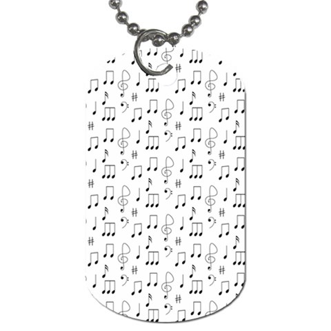 Music Notes Wallpaper Dog Tag (One Side) from ArtsNow.com Front