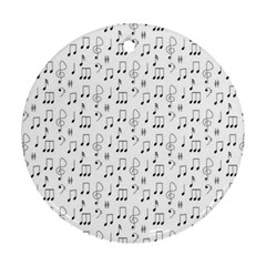 Music Notes Wallpaper Round Ornament (Two Sides) from ArtsNow.com Front