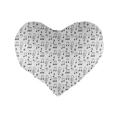 Music Notes Wallpaper Standard 16  Premium Heart Shape Cushions from ArtsNow.com Back