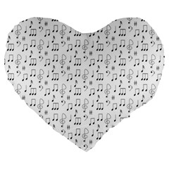 Music Notes Wallpaper Large 19  Premium Heart Shape Cushions from ArtsNow.com Front